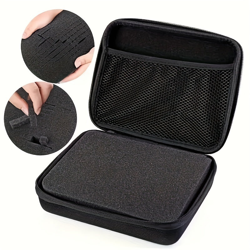 Estuche de Viaje Ligero de Nylon para Micrófono con Acolchado de Esponja - Bolsa de Almacenamiento Duradera de EVA para Equipo de Fotografía y Video