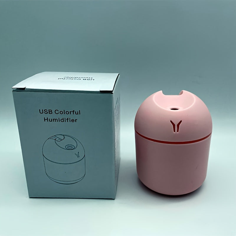 Humedificador Portátil con Luz Nocturna de Alimentación USB - Ideal para Hogar, Escritorio de Oficina, Coche y Planta, Plástico, Baja Tensión (≤36V), Funcionamiento Silencioso, Diseño de Una Sola Habitación, Opciones Rosa y Verde Menta, Humificador Portá