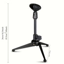 Soporte de micrófono de escritorio plegable y portátil con trípode, soporte para micrófono de escritorio, base triangular sólida, altura retráctil del soporte triangular, gran compatibilidad, adecuado para grabaciones, podcasts, transmisiones en vivo, co