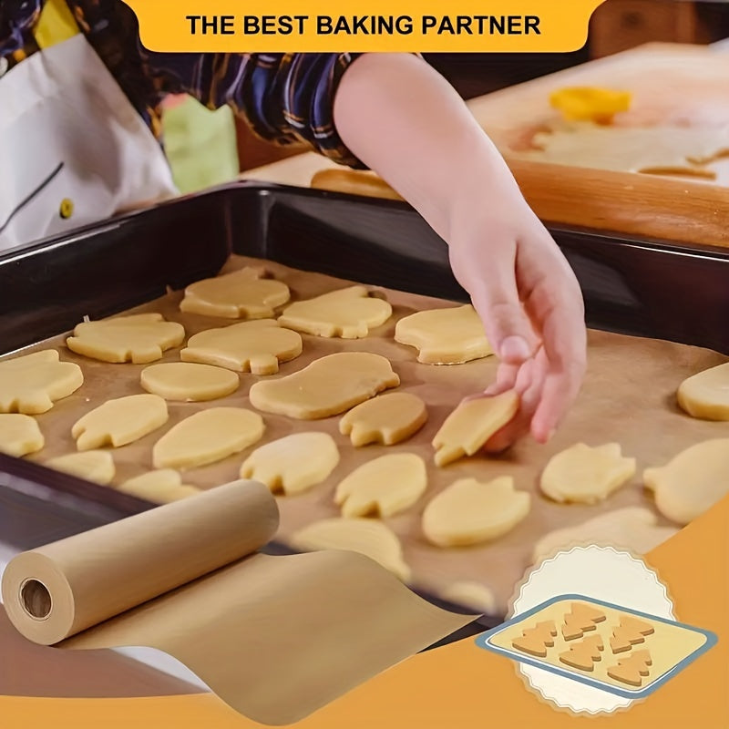 Rollo de Papel para Hornear Sin Blanquear, Forros Desechables para Freidora de Aire, Hojas Antiadherentes y Resistentes al Calor, Papel Impermeable e Ingraso para Cocinar, Herramientas de Repostería, Accesorios de Cocina