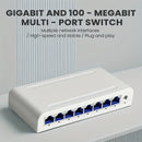 Conmutador de red Ethernet Gigabit de 5 puertos / 8 puertos, 5/8 puertos Gigabit, admite red de 10/100/1000 Mbps, plug-and-play, fácil de transportar e instalar, divisor de red Gigabit, centro de red, conmutador de red doméstica pequeña, adaptador de red