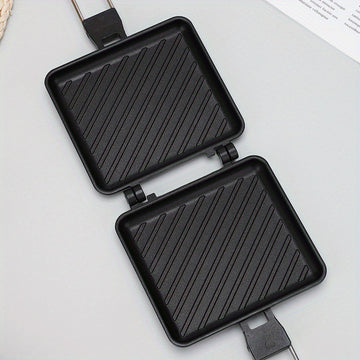 Mini bandeja de pan de sandwich de lona para exteriores - Doble cara, antiadherente, base plana, sin soldadura, para tostadas y bistecs, diseño cuadrado plegable para almacenamiento fácil, electrodoméstico de cocina duradero y fácil de limpiar, fabricant