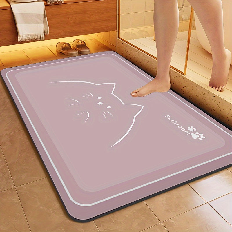 Alfombra de Barro Diatomeas, Alfombrilla para Baño, Tapete Suave y Antideslizante