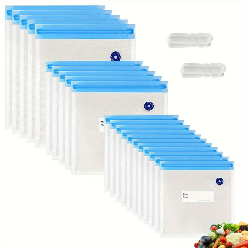 Bolsas de almacenamiento al vacío reutilizables para alimentos, 50.8 cm en 3 tamaños (10" x 8.5", 5" x 11" y 5" x 13.5"), bolsas con cierre hermético para selladora de vacío, 3 en 1 grande, mediana y pequeña para preparación o almacenamiento de comidas