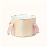 Baño de pies plegable y portátil - Control de temperatura, no requiere energía, amigable para viajes y relajación en casa, diseño unisex con correas rosadas, compacto y ligero para uso en movimiento, baño portátil, relajación unisex, panel de control sim