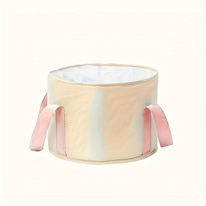 Baño de pies plegable y portátil - Control de temperatura, no requiere energía, amigable para viajes y relajación en casa, diseño unisex con correas rosadas, compacto y ligero para uso en movimiento, baño portátil, relajación unisex, panel de control sim