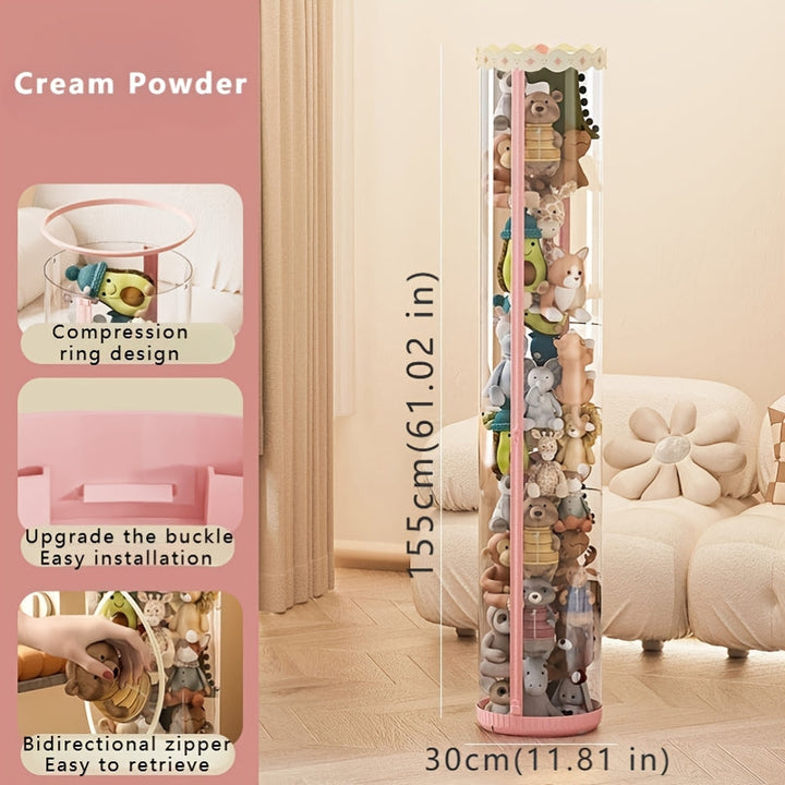 1pc, Cubo de Almacenamiento para Juguetes con Doble Cremallera, Bolsa Portátil de Gran Capacidad, Cesta Organizadora de Peluches y Muñecas