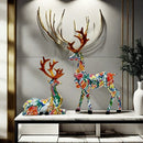 Juego de 2 piezas de venados decorativos, adornos para Navidad, Año Nuevo y bodas, figuras pequeñas para escritorio, hogar, sala y repisas de TV, accesorios creativos, regalo cálido para decorar el living