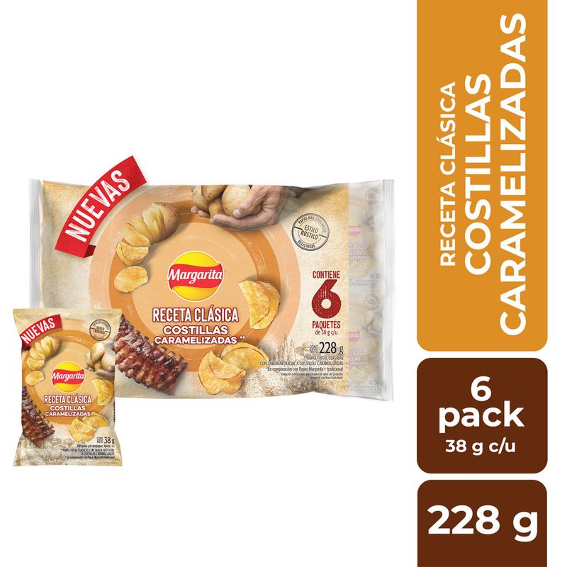 PAPA MARGARITA  6U 228G COSTILLA CARAMEL