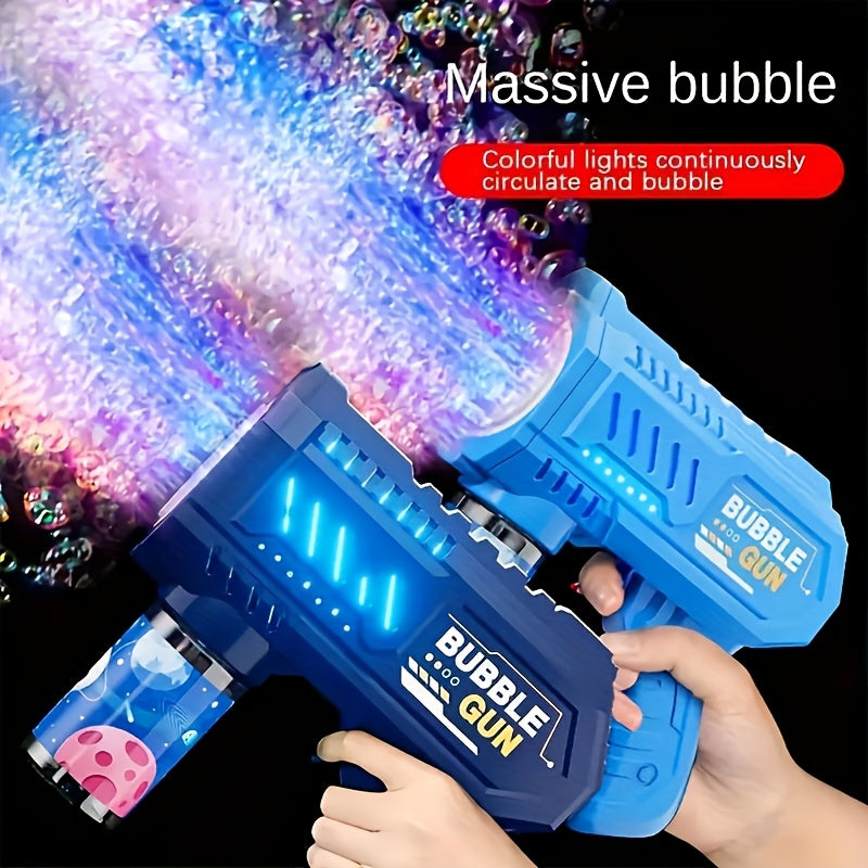 Pistola de burbujas LED - Máquina de burbujas eléctrica, ideal para fiestas al aire libre, bodas, jardines, playas y diversión en la piscina - Máquina de burbujas luminosa totalmente automática LVD, perfecta para festivales y regalos de cumpleaños. Pilas