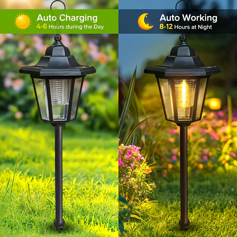 2 piezas de luces solares para pasillos, luces LED para caminos solares, luces de paisaje para exteriores para jardín, césped, camino, patio
