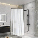 1pc Barra de Cortina de Esquina Ajustable sin Taladro - Organizador de Baño Montado en Pared, Acero Inoxidable Resistente al Óxido para Baño y Vestidor, Diseño Moderno, Acabado Metálico Elegante, Construcción Duradera