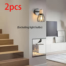 2 Piezas de Apliques Industriales - Lámpara de Pared con Cabeza Ajustable y Jaula Metálica Negra, Iluminación Semi-Encastrada Moderna para Sala, Dormitorio o Cocina, Escaleras - Compatible con Alexa, Base E26 (Bombillas No Incluidas), Luces Laterales Con