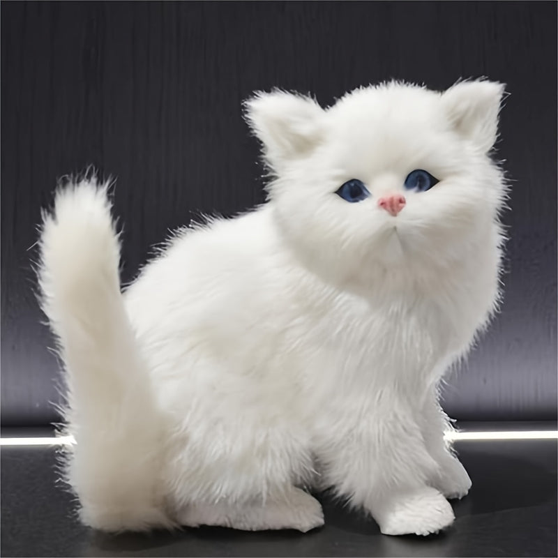 Encantadora Figura de Gato Hecha a Mano - Decoración de Mascota Realista de Pie, Perfecta para el Hogar y la Oficina, Idea de Regalo Única, Ocasión de Año Nuevo, Tema de Anime