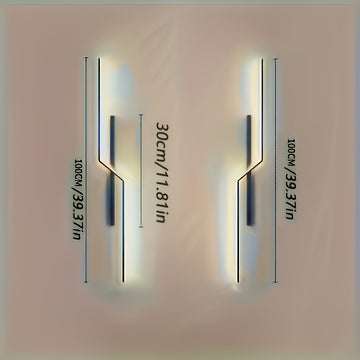 Conjunto de 2 lámparas de pared LED ultradelgadas y elegantes para el ambiente del salón. La moderna lámpara de noche metálica es ideal para la decoración del hogar, dormitorios, hoteles, restaurantes, cafeterías y otros espacios comerciales. Fácil de in