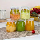 10 frascos de vidrio transparente de 4 oz con tapas de PE, recipientes reutilizables para yogur, pudín, leche, mermelada, jalea, mousse y miel, botes redondos con tapa abatible para organización de cocina, marca KHLOEE