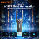 Adaptador WiFi 7 USB Comfast para Windows 10/11/Pro/Max, lector de tarjeta de red Ethernet, USB-A a Wi-Fi Dongle, Plug and Play, con control de aplicación, Voltaje ≤36V, Accesorio de Internet inalámbrico, Wi-Fi Dongle | Diseño negro elegante | Diseño dur