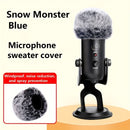 Funda de micrófono impermeable y a prueba de viento para Yeti azul, con diseño de lana negra suave y anillo metálico para una unión segura, cubierta a prueba de viento para micrófono.