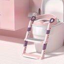 Asiento de Inodoro para Entrenamiento en el Baño Infantil con Escalera Plegable - Asistente de Seguridad Azul y Amarillo para Uso en el Baño
