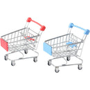 2 Mini Carritos de Supermercado, Carritos de Compras de Metal, Carritos de Compras Prácticos, Estilo Modelo Almacenamiento y Almacenamiento para Compras en Supermercados Nuevo Semestre Regreso a Clases