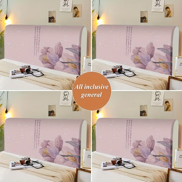 1 pieza de Funda para Cabecero de Poliéster Suave con Diseño Floral Elegante, Lavable a Máquina, Degradado de Rosa Claro a Beis, Perfecto para la Decoración del Dormitorio y Habitaciones de Hotel