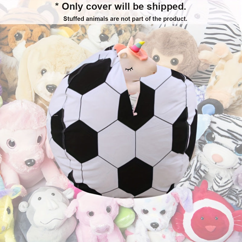 1 Funda Grande para Silla de Fútbol Bean Bag, Incluye Juguete de Perezoso de Peluche - Fibra de Poliéster, Plegable, Lavable a Mano, Adecuada para Decoración Multifuncional de Habitaciones de Adolescentes - No Necesita Electricidad ni Baterías