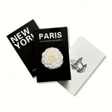 3 piezas de lujo de moda, libro, diseño de espinas negras y blancas, elegante, para el hogar, oficina, decoración de mesa de café, acento de sala de estar, decoración de estantería, decoración de estantería