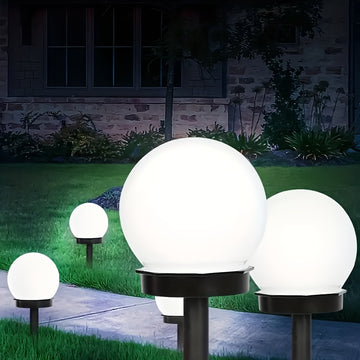 Juego de 3/6 Luces Solares Exteriores, Esferas LED para Jardín con Luz Solar. Adecuadas para Patios, Senderos, Terrazas y Caminos de Entrada, Decoración de Fiestas y Caminos del Jardín. Mejor Elección de Regalo para Festivales. Luz Blanca
