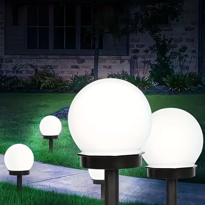 Juego de 3/6 Luces Solares Exteriores, Esferas LED para Jardín con Luz Solar. Adecuadas para Patios, Senderos, Terrazas y Caminos de Entrada, Decoración de Fiestas y Caminos del Jardín. Mejor Elección de Regalo para Festivales. Luz Blanca