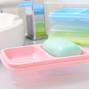 1 Pieza, Caja De Jabón De Drenaje De Doble Rejilla, Jabonera De Plástico Con Tapa, Accesorios De Baño