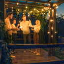 15.24 metros/19.81 metros/30.48 metros Luces solares G40, Cadena de luces solares para exteriores, luces de hadas cristalinas. Ajustable por control remoto y brillo regulable, perfecta para jardines, patios y balcones, ideal para fiestas en el jardín y b