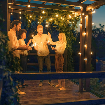 15.24 metros/19.81 metros/30.48 metros Luces solares G40, Cadena de luces solares para exteriores, luces de hadas cristalinas. Ajustable por control remoto y brillo regulable, perfecta para jardines, patios y balcones, ideal para fiestas en el jardín y b