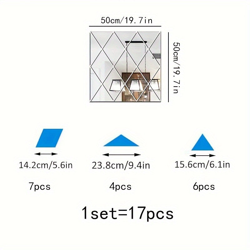 Un conjunto de pegatinas de espejo acrílico extraíbles para pared, calcomanías de pared de vinilo para fondos de pared artísticos, pegatinas de espejo 3D adecuadas para dormitorios, hogares, salas de estar, decoración de oficina creativa de bricolaje.