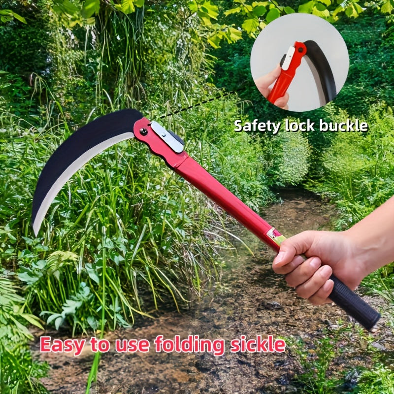 1 Cuchilla de acero al carbono plegable duradera, herramienta de poda de jardín portátil con mango cómodo y seguro, adecuada para el cuidado de césped y jardín - Sin batería, herramienta de mantenimiento de jardín | Diseño plegable | Herramienta de jardí