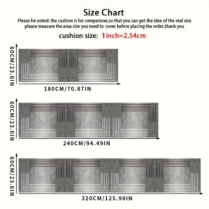 Alfombra geométrica moderna, 1 unidad - Liviana, antideslizante, lavable a máquina, de poliéster, para pasillo, dormitorio, cocina, baño - Diseño rectangular con patrones en zigzag en blanco y gris, tapetes para sala