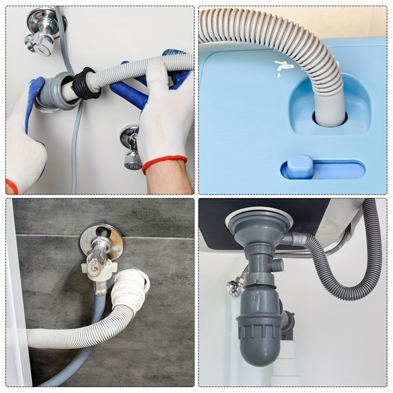 Manguera de Drenaje Flexible para Lavadora Blanca - Plástico Duradero, Accesorio Esencial para Electrodomésticos