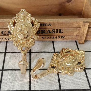 2pcs Gancho Retro de Lujo Ligero, Colgador Metálico Antioxidante Montado en la Pared, Gancho Multifuncional para Colgar Ropa, Toalla y Bata, Accesorios de Baño, Decoración del Hogar