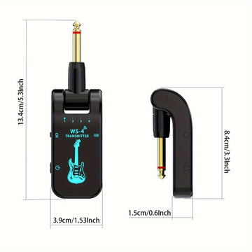Sistema inalámbrico para guitarra de 2.4 GHz con batería recargable - Chip de alta calidad, 10 horas de duración, emparejamiento automático para guitarras eléctricas, bajos y más - Negro, transmisor inalámbrico para guitarra