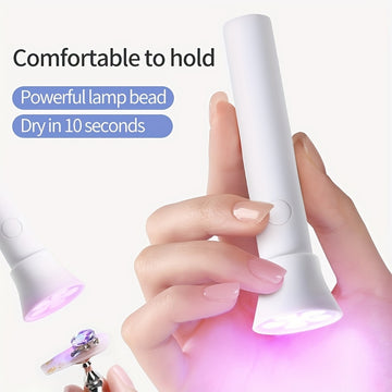 Secador de uñas portátil de 6 LED - Cargado por USB, mini lámpara redonda de mano para esmalte de gel y mejora de uñas, sin formaldehído, batería de litio recargable, ideal para manos, pies y uñas, herramienta de cuidado de uñas | Lámpara de uñas moderna