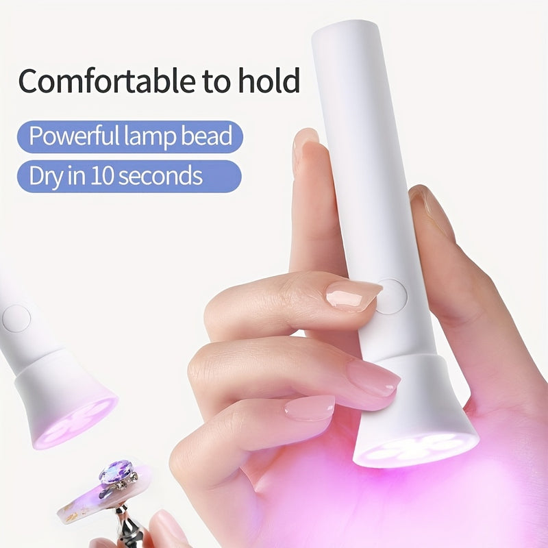 Secador de uñas portátil de 6 LED - Cargado por USB, mini lámpara redonda de mano para esmalte de gel y mejora de uñas, sin formaldehído, batería de litio recargable, ideal para manos, pies y uñas, herramienta de cuidado de uñas | Lámpara de uñas moderna