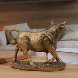 Escultura de toro dorado de lujo TY, estatua de toro en resina para decoración de hogar y oficina, adorno versátil para interiores y exteriores, no requiere electricidad