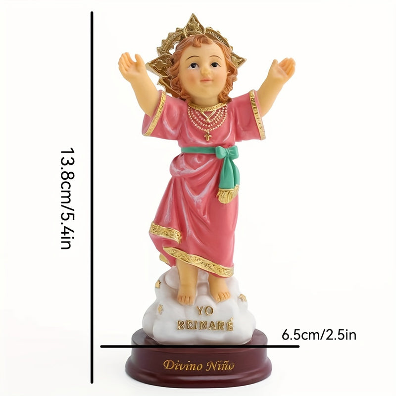 Estatua Elegante de Jesús Santo - Resina Duradera con Colores Vibrantes, Diseño de Brazos Abiertos, Perfecta para Decoración de Hogar u Oficina, Regalo Ideal para Aficionados Religiosos, Color Completo, Decoración Interior