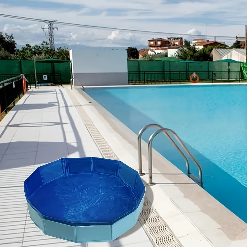 1 pieza, bañera de pies plegable portátil azul de PVC, entrada higiénica de piscina de varios componentes, accesorio esencial para limpieza de piscina, no necesita electricidad, cuidado de pies en la piscina, diseño de almacenamiento fácil, duradera bañe