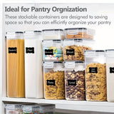 7 piezas de recipientes herméticos para alimentos con tapa, contenedores de cocina sin BPA para espagueti, comida seca, harina y azúcar, con etiquetas, ¡esencial para organizar la despensa!