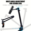 Soporte de micrófono profesional de hierro negro con brazo de boom, con gestión de cables - Estable y flexible, ajustable para transmisiones, podcasting, juegos, estudio y escenario, ideal para la configuración de estudio, escenario y programas de televi