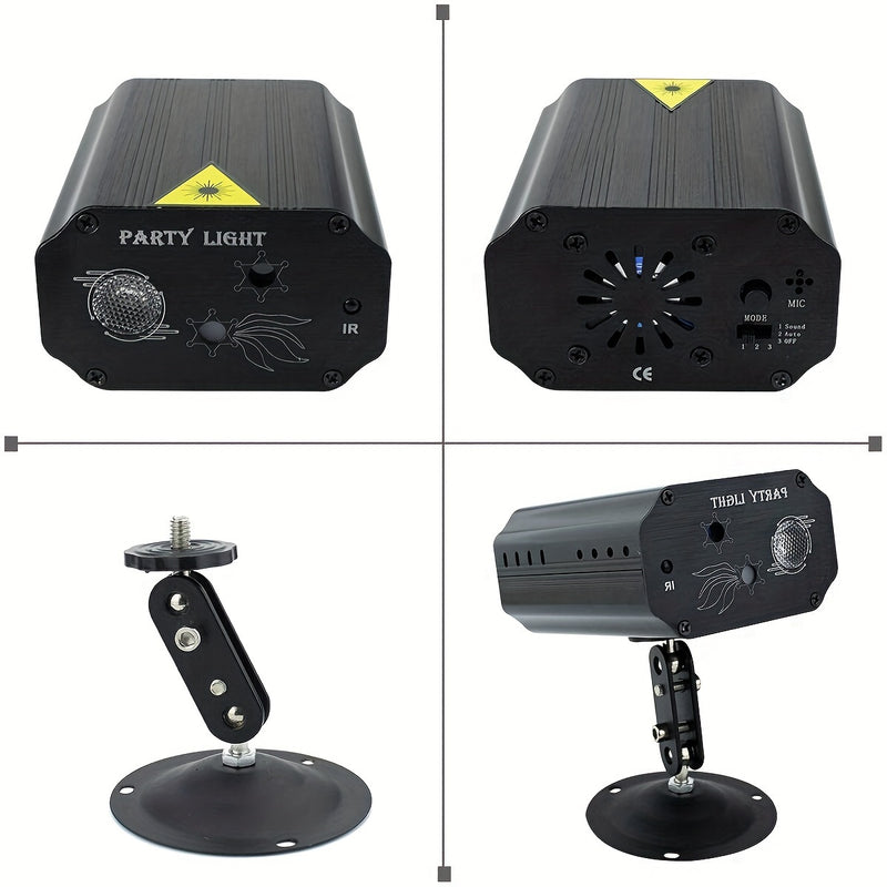 Luces de Discoteca Sonic DJ - Proyector de luz para escenarios con cuerpo totalmente de aluminio, múltiples modos y control remoto para decoraciones navideñas, fiestas, cumpleaños, bodas y eventos en vivo
