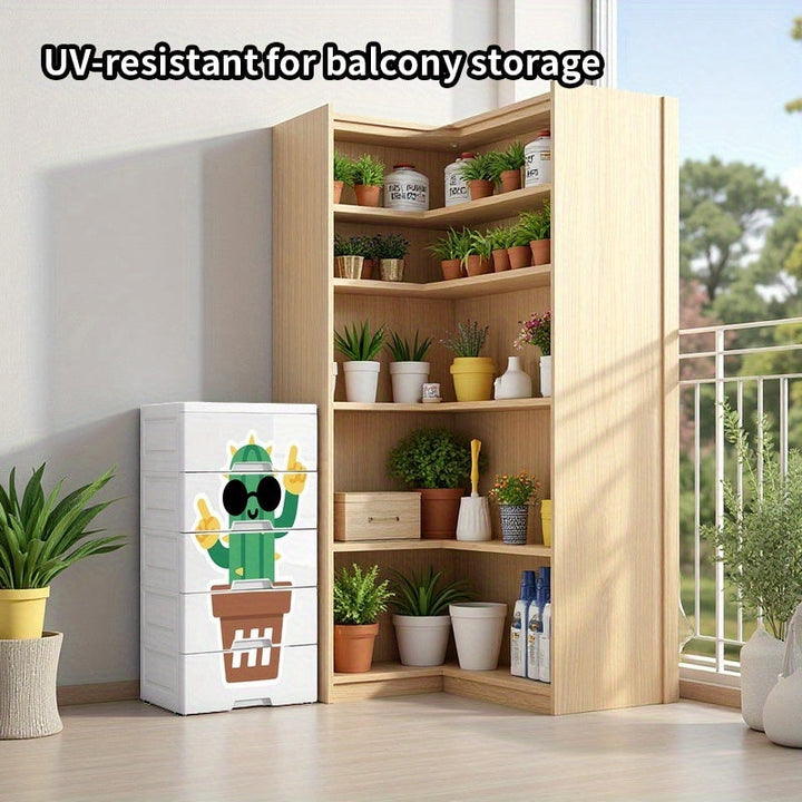 1pc Organizador de Armario y Gabinete con 5 Cajones, Mueble Plástico sobre Ruedas para Oficina, Baño o Hogar - Fácil Montaje, Móvil Impermeable con Pequeños Rodillos para Ordenación del Espacio