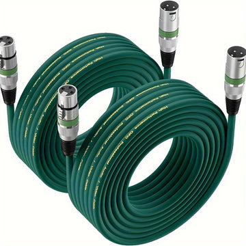 2 piezas de cable XLR 15.24 metros - cable DMX balanceado avanzado, con conectores macho y hembra de 3 pines, disponible en cuatro colores, más vendido, ideal para regalos de graduación, Día del Padre y cumpleaños