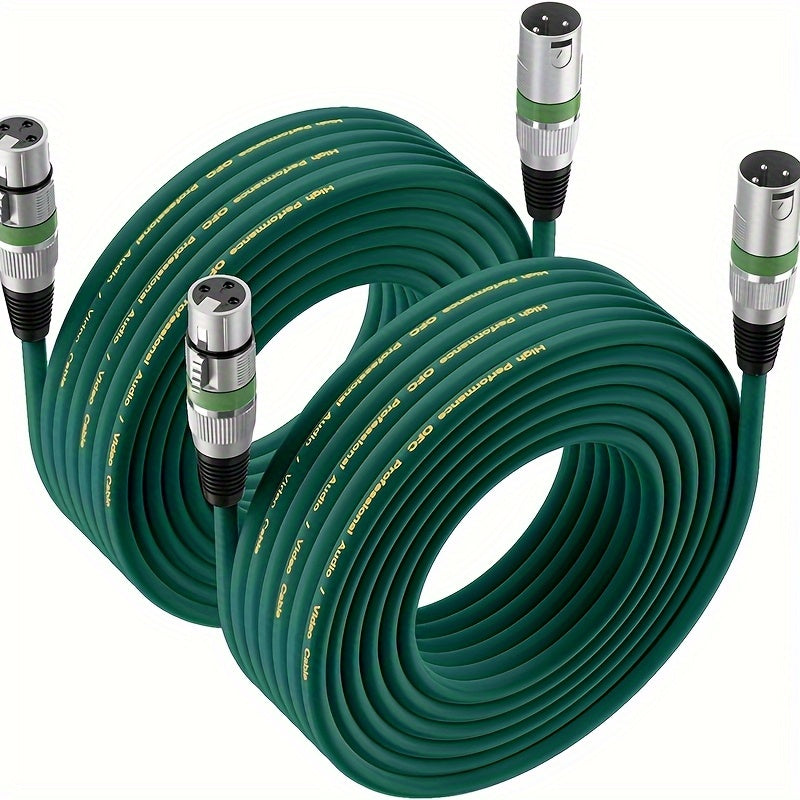 2 piezas de cable XLR 15.24 metros - cable DMX balanceado avanzado, con conectores macho y hembra de 3 pines, disponible en cuatro colores, más vendido, ideal para regalos de graduación, Día del Padre y cumpleaños