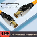 RJ45, CAT.6A, CAT.7, CAT.8 Cable Ultra Seis Clase Siete Clase Ocho Clase Crystal Head Meters Transmisión Escudo Libre de Presión Crystal Head Cable Eléctrico Adaptador de Red